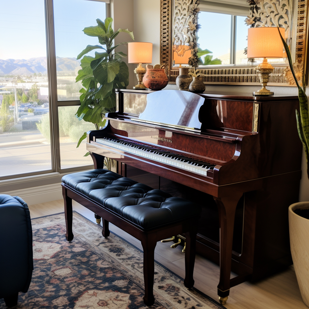 A piano in a Las Vegas home ready to be moved to our climate controlled storage.